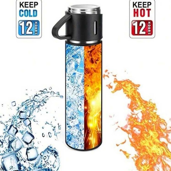 1 Set Stainless Steel Thermal Cup, Double Layer Leakproof Insulated Water Bottle - Picture 9 of 15